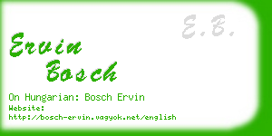 ervin bosch business card